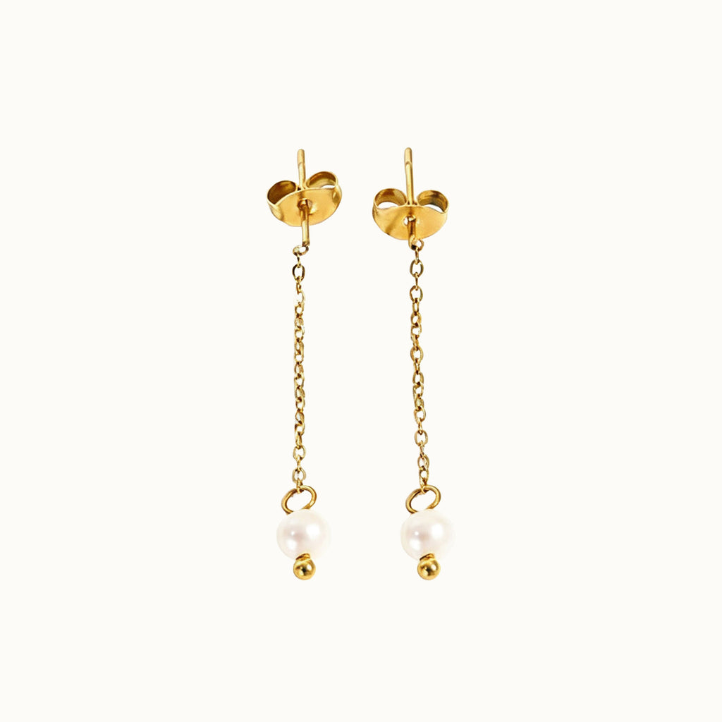 Freshwater Pearl Chain Drop Earrings