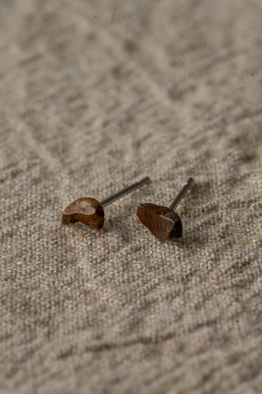 Tiger Eye Stud Earrings