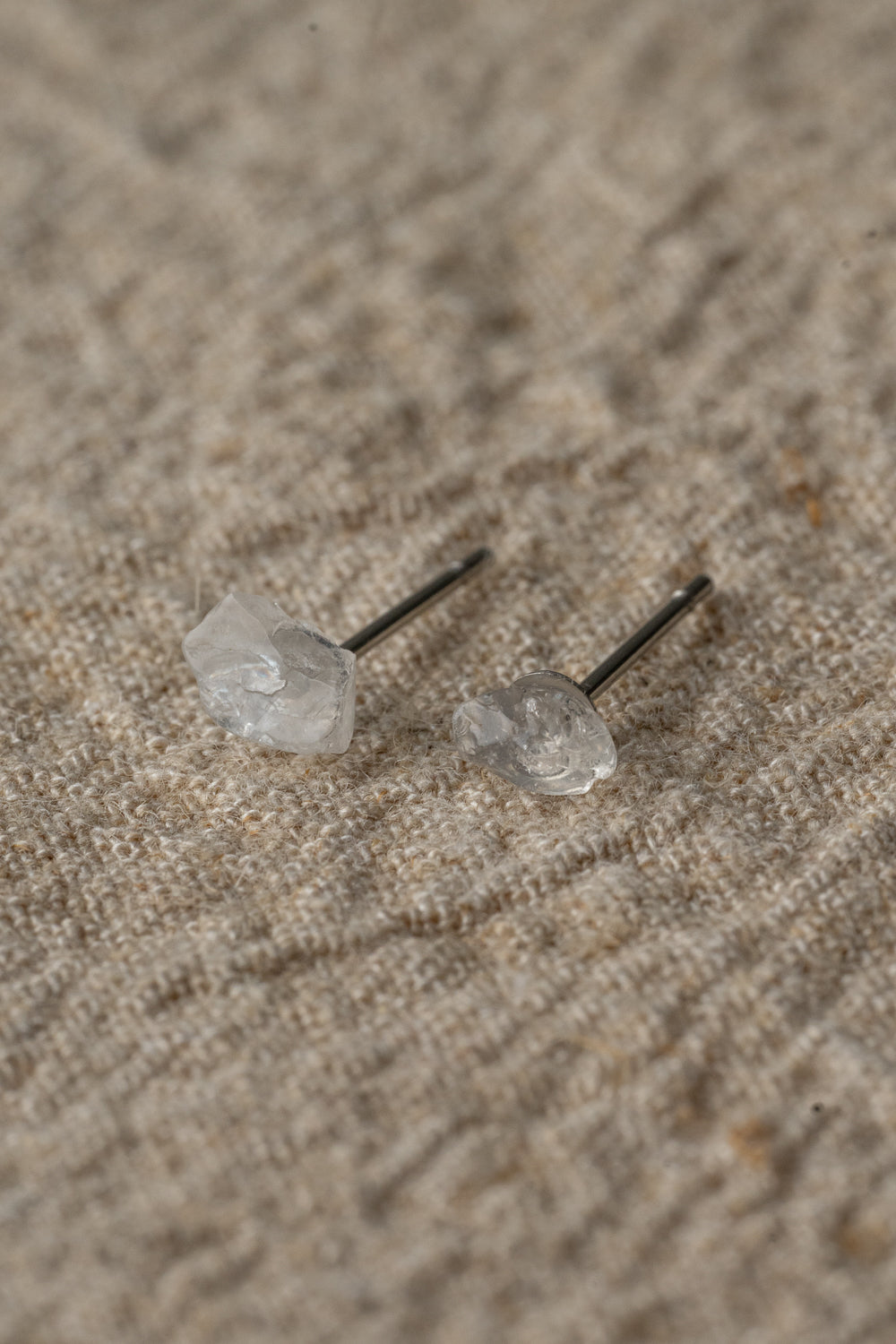 Clear Quartz Stud Earrings