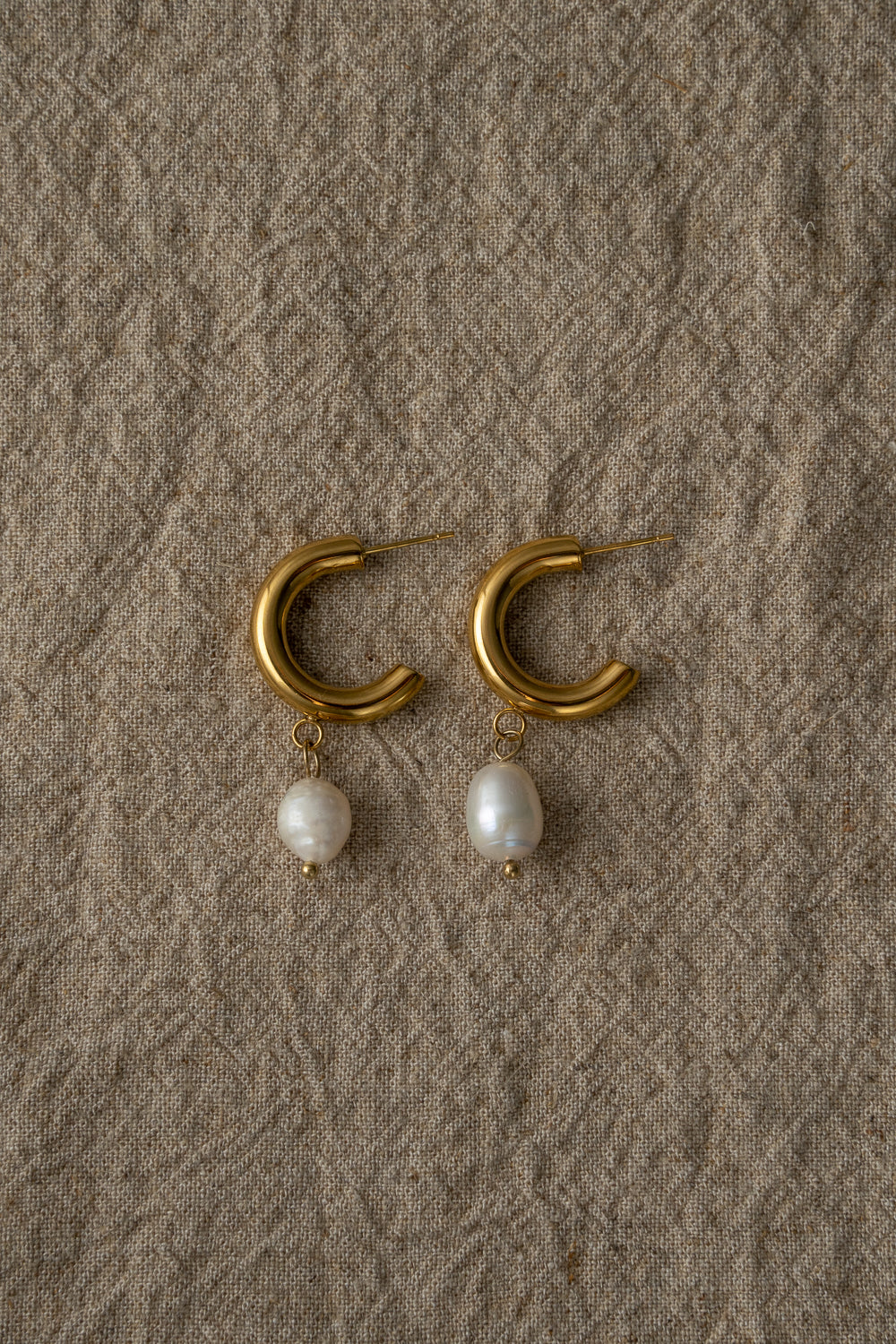 Freshwater Pearl Hoop Earrings