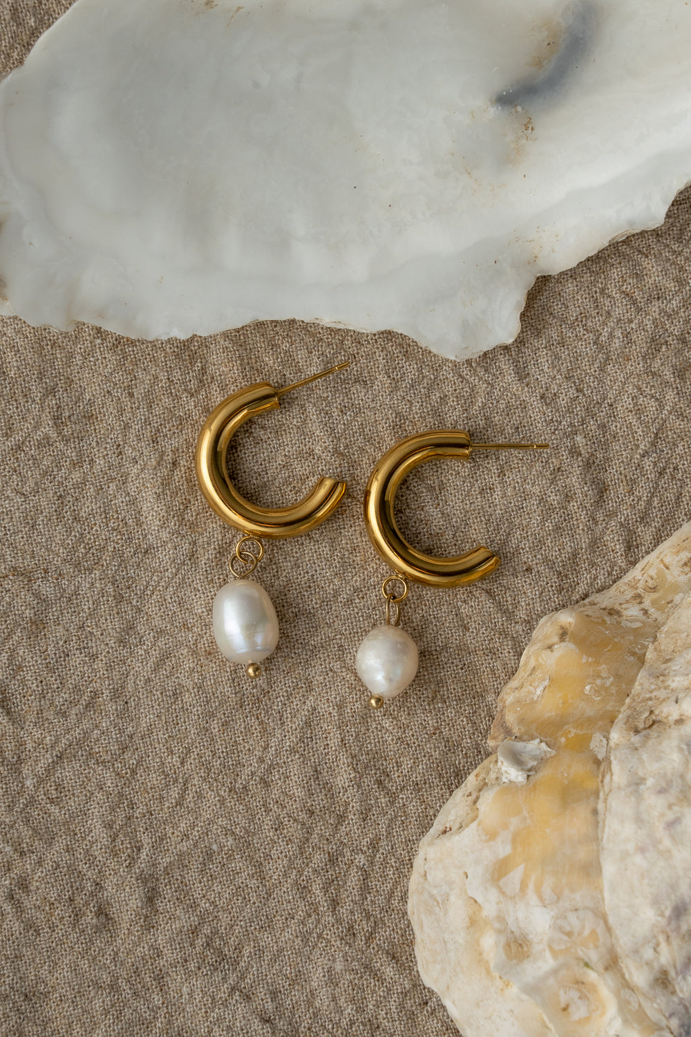 Freshwater Pearl Hoop Earrings