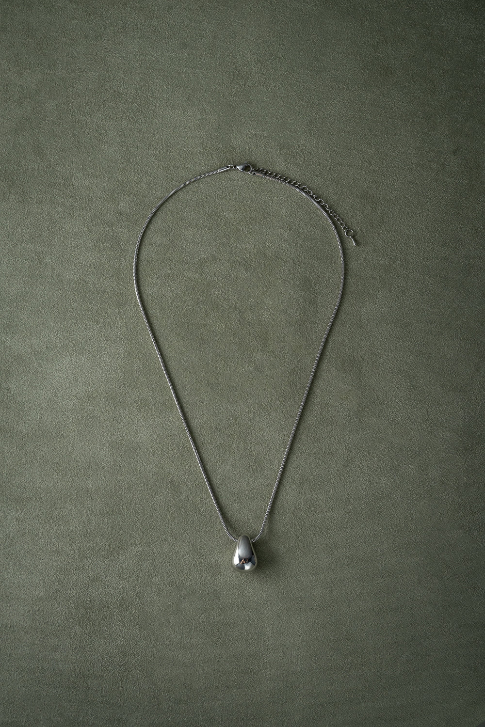 Silver Water Drop Long Necklace