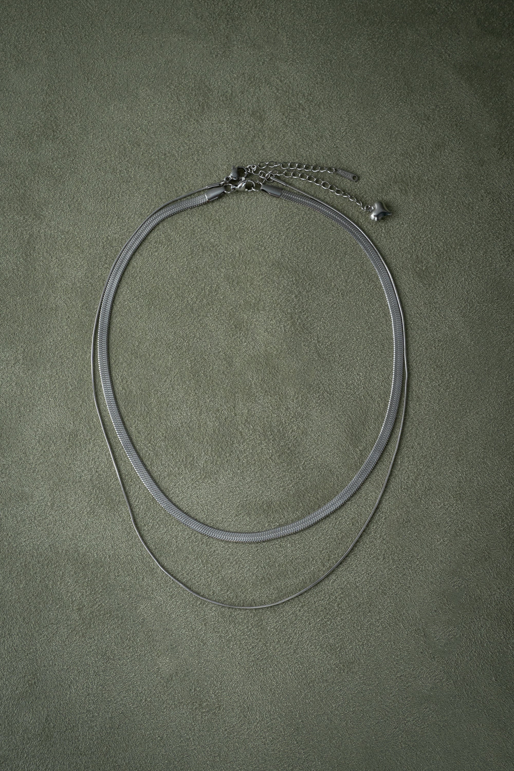 Silver Snake Chain Necklace Set