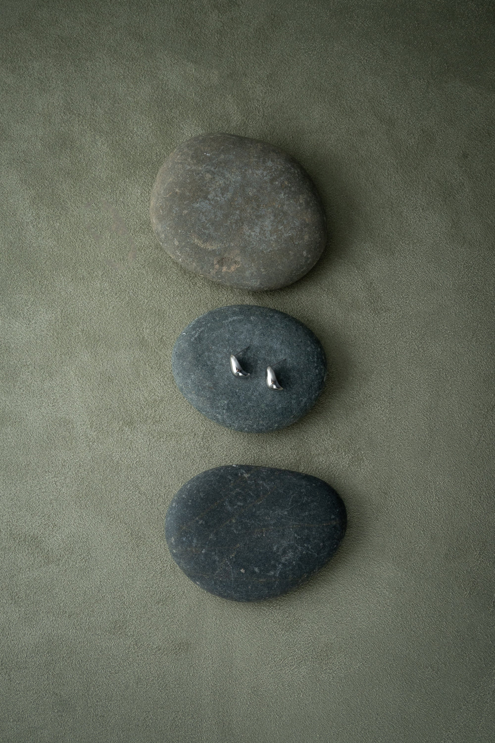Silver Pebble Stud Earrings