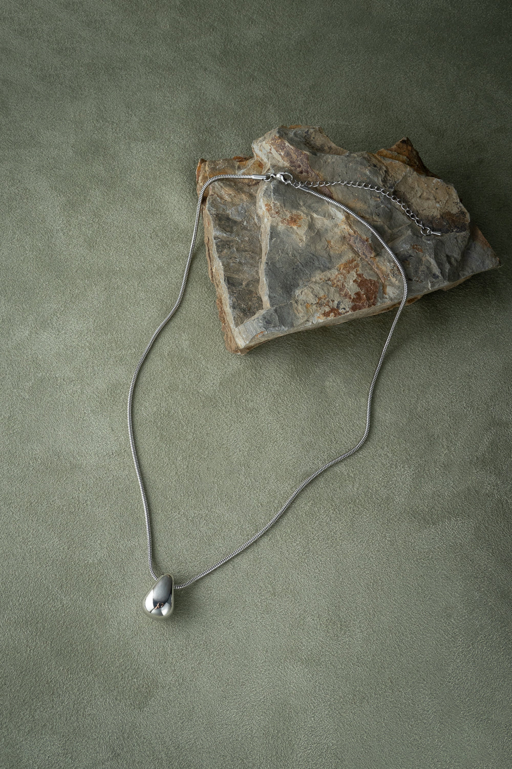 Silver Water Drop Long Necklace