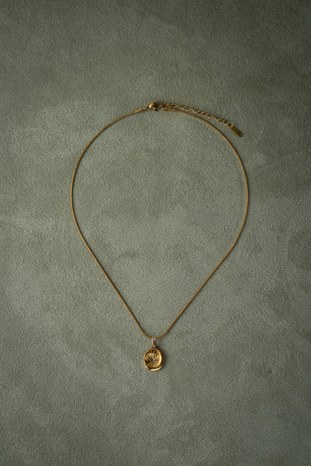 Gold Engraved Coin Necklace