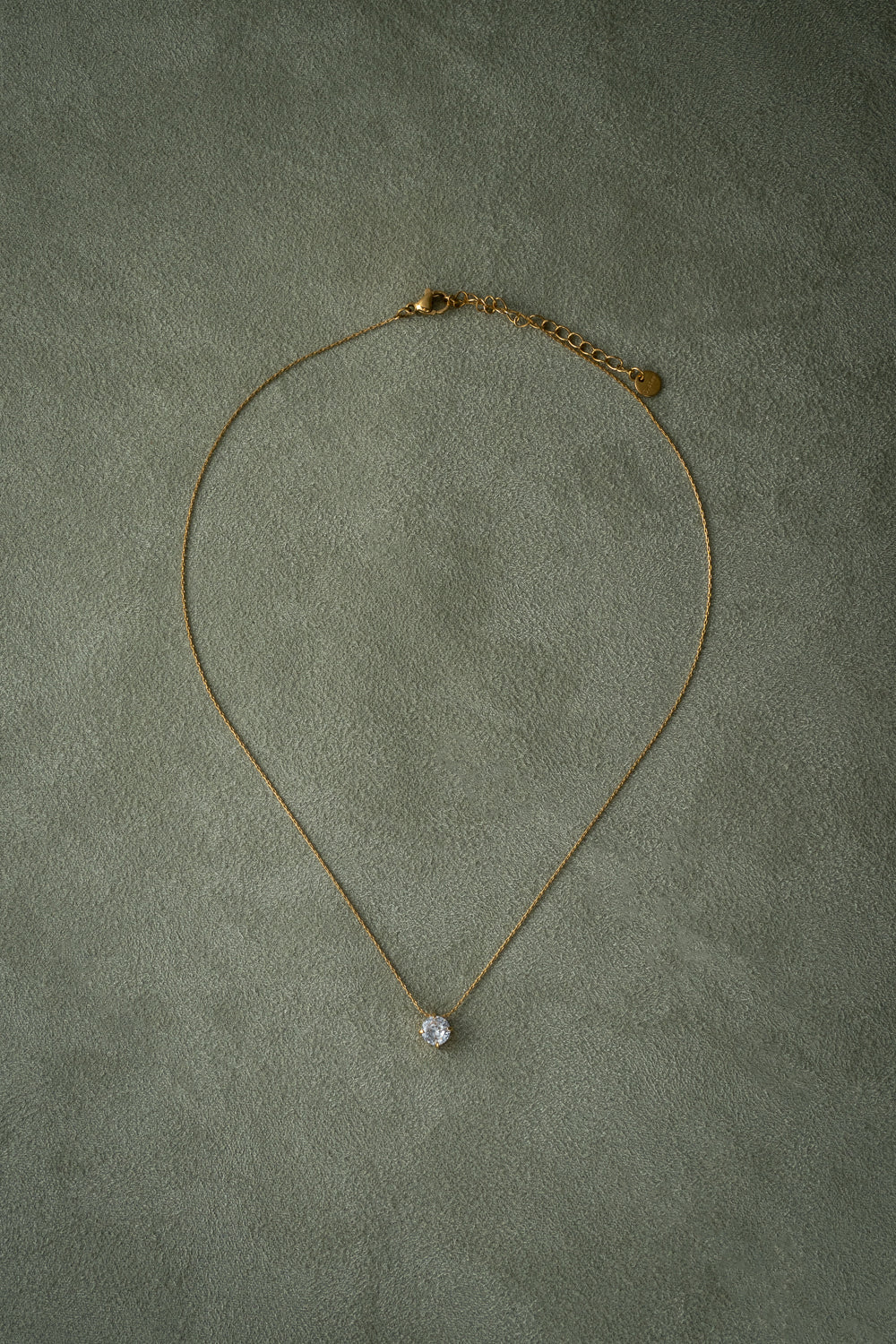 Gold Zircon Pendant Necklace