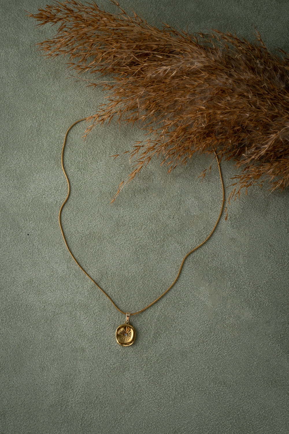 Gold Engraved Coin Necklace