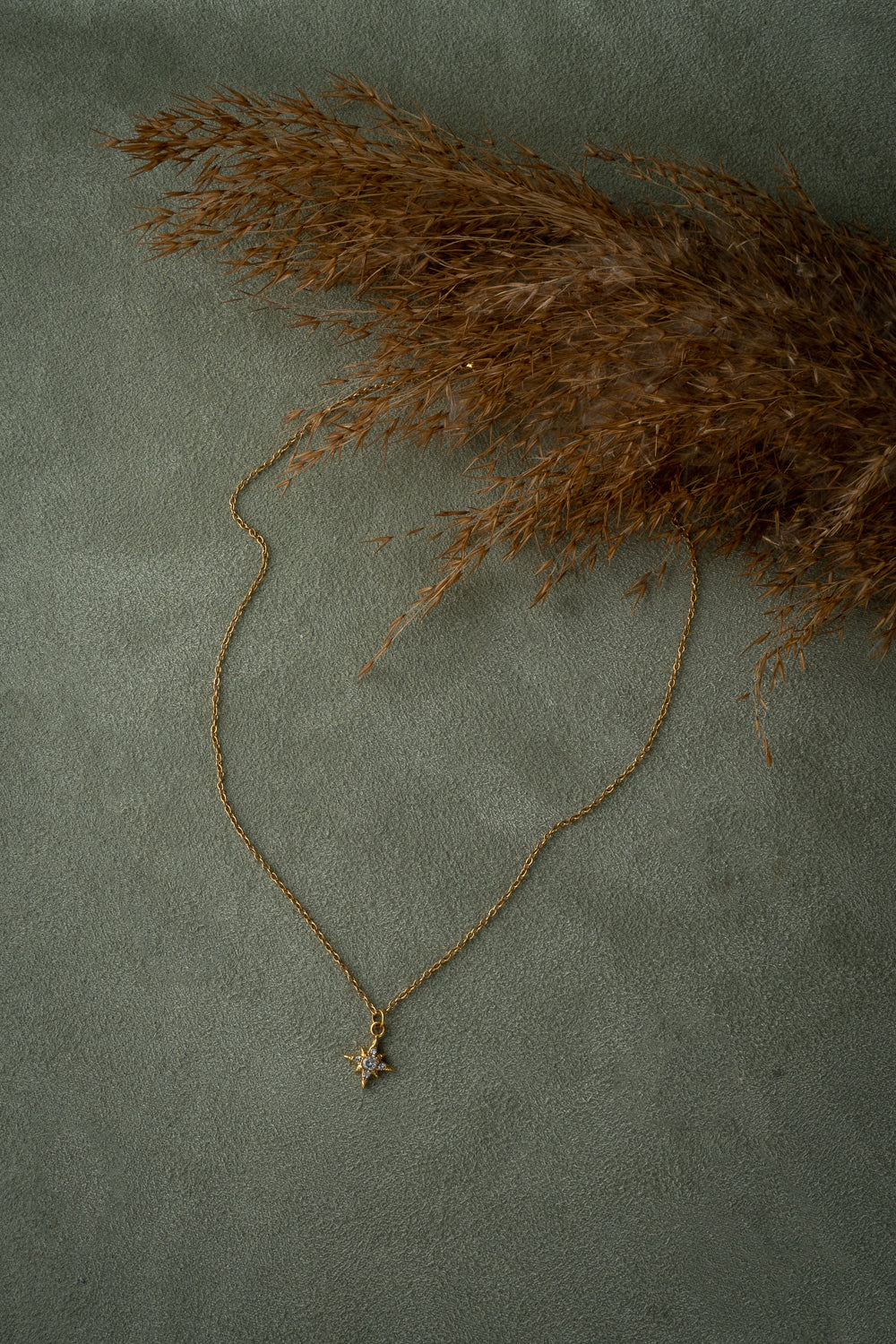 Gold Star Zircon Necklace