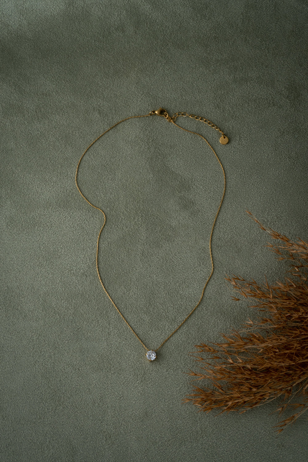 Gold Zircon Pendant Necklace