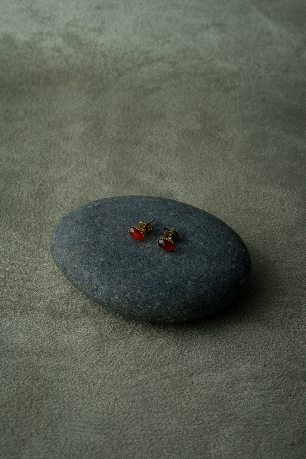 Red Agate Stud Earrings