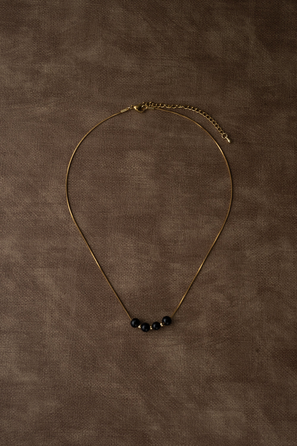 Black Agate Beaded Necklace