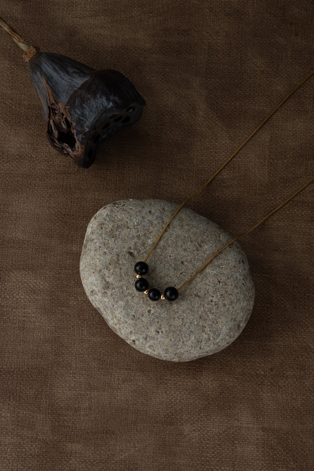 Black Agate Beaded Necklace