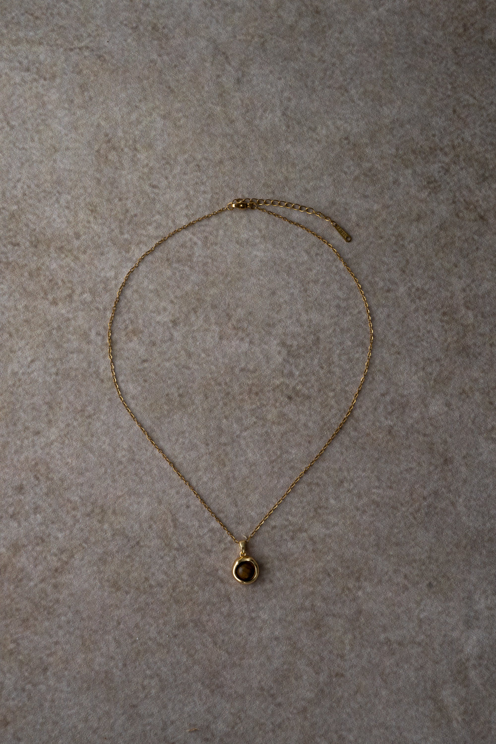 Tiger Eye Oval Pendant Necklace
