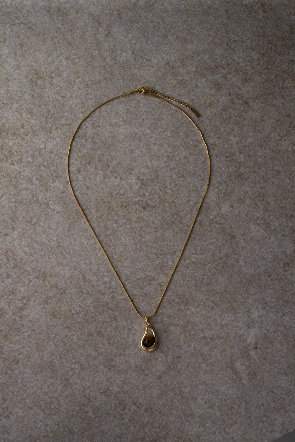 Tiger Eye Teardrop Necklace