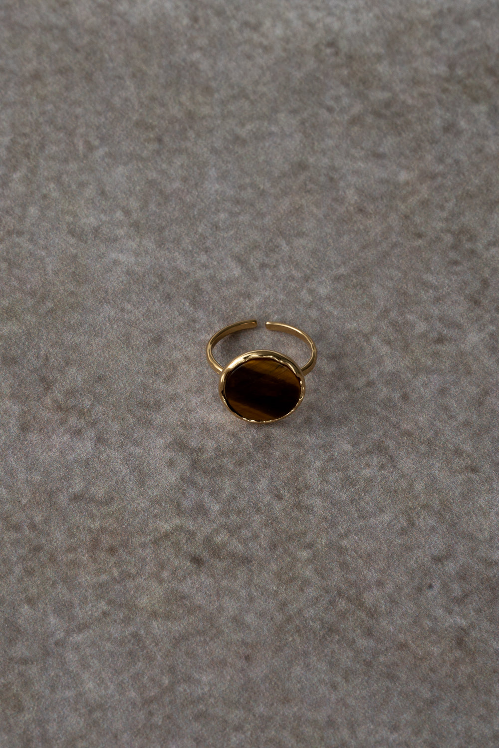 Adjustable Tiger Eye Signet Ring