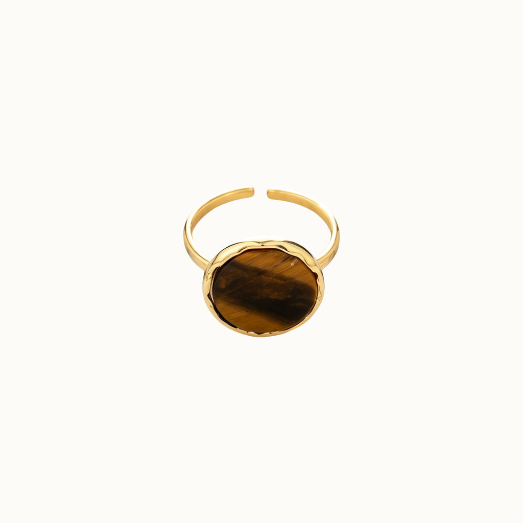 Adjustable Tiger Eye Signet Ring