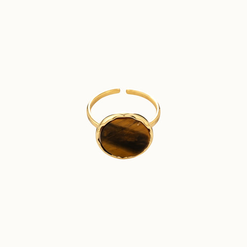 Adjustable Tiger Eye Signet Ring