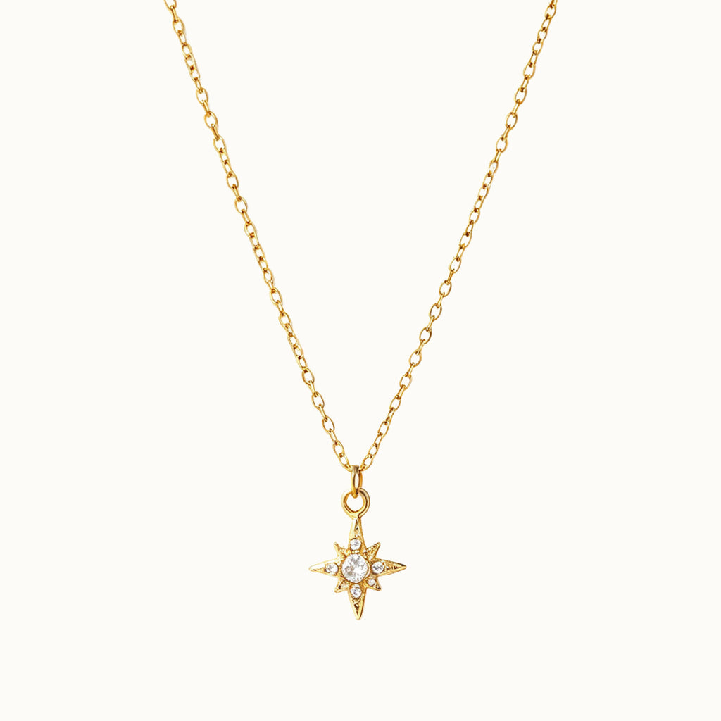 Gold Star Zircon Necklace