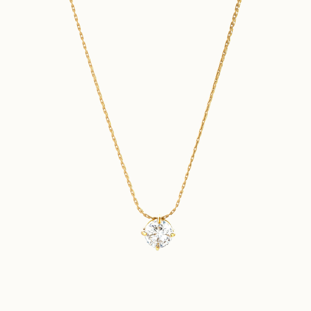 Gold Zircon Pendant Necklace