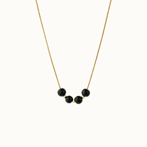 Black Agate Beaded Necklace