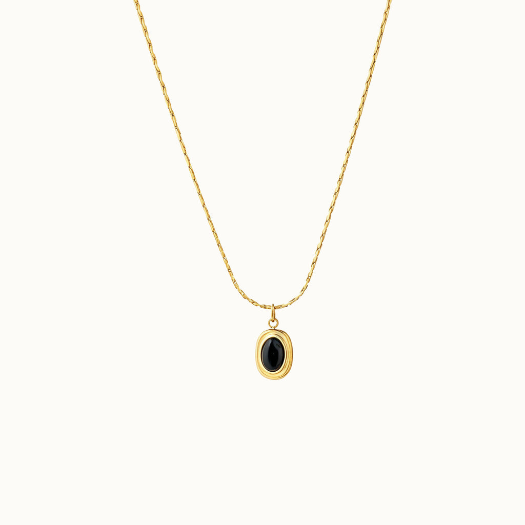 Black Agate Pendant Necklace