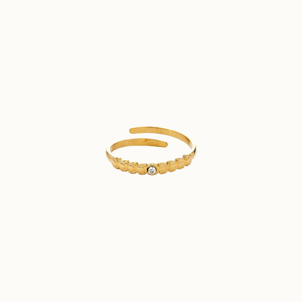 Adjustable Gold Zircon Band Ring
