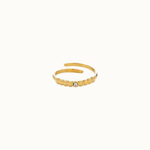 Adjustable Gold Zircon Band Ring