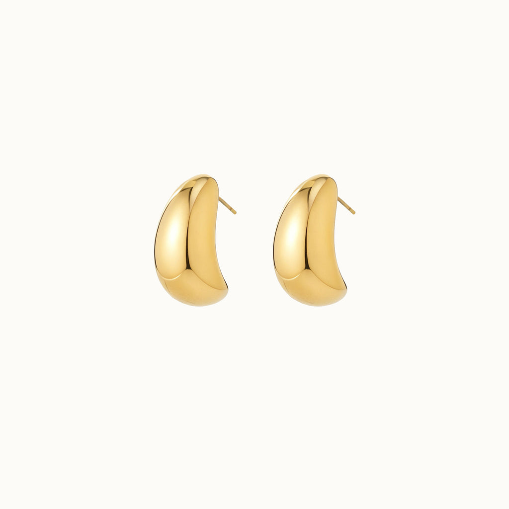 Gold Minimalist Chunky Stud Earrings