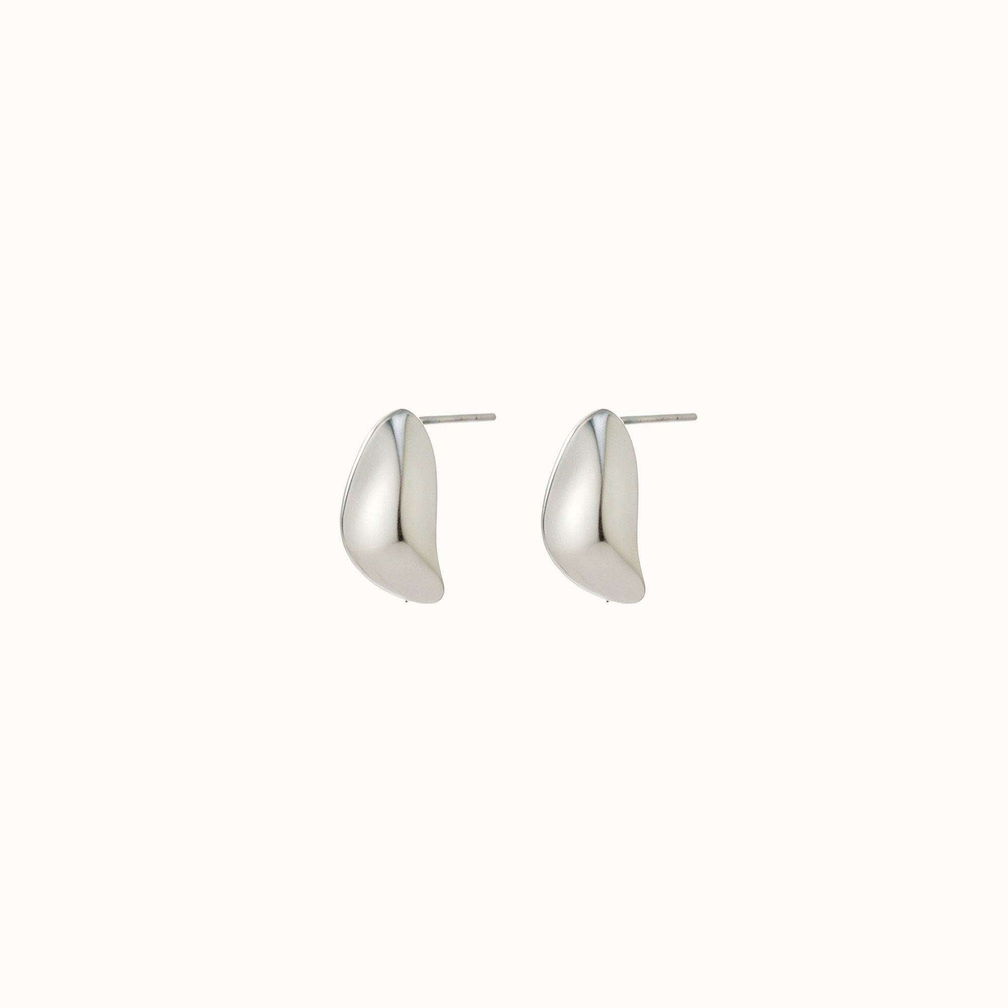 Silver Pebble Stud Earrings