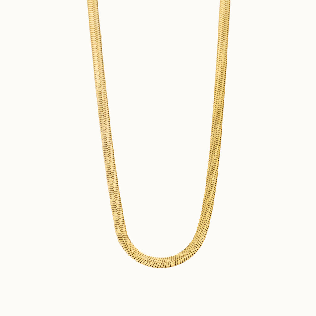 Gold Flat Snake Chain Necklace