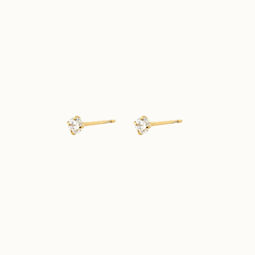 Gold Zircon Stud Earrings