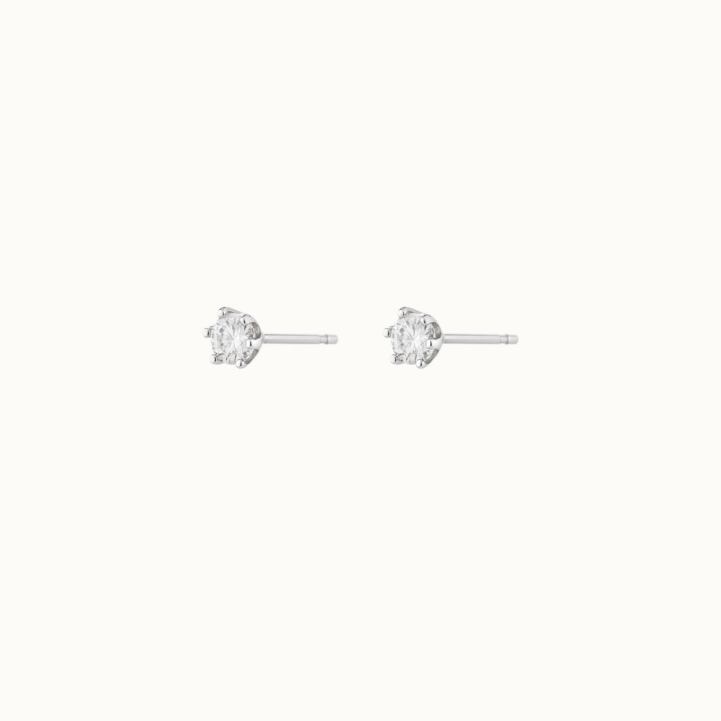 Moissanite Solitaire Stud Earrings