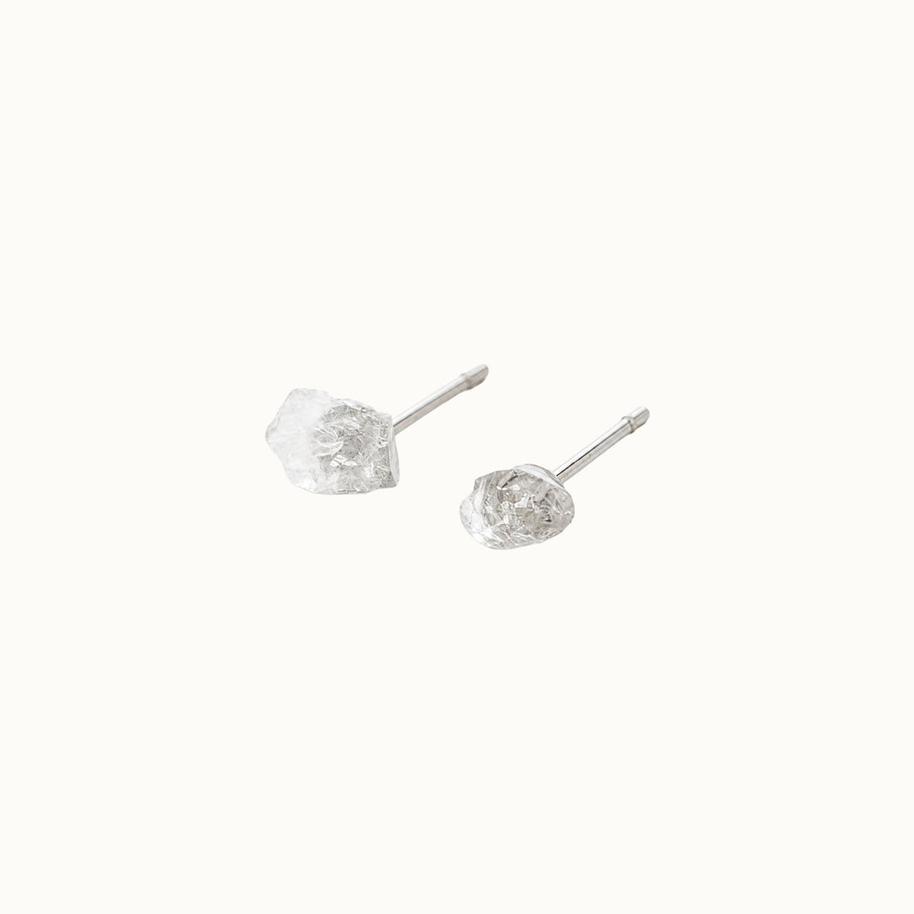 Clear Quartz Stud Earrings