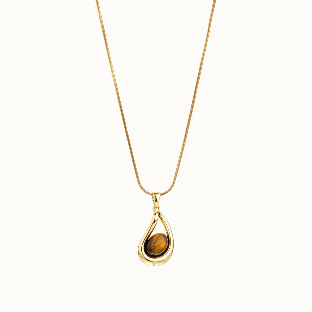 Tiger Eye Teardrop Necklace