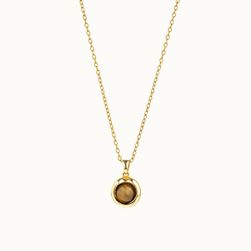 Tiger Eye Oval Pendant Necklace