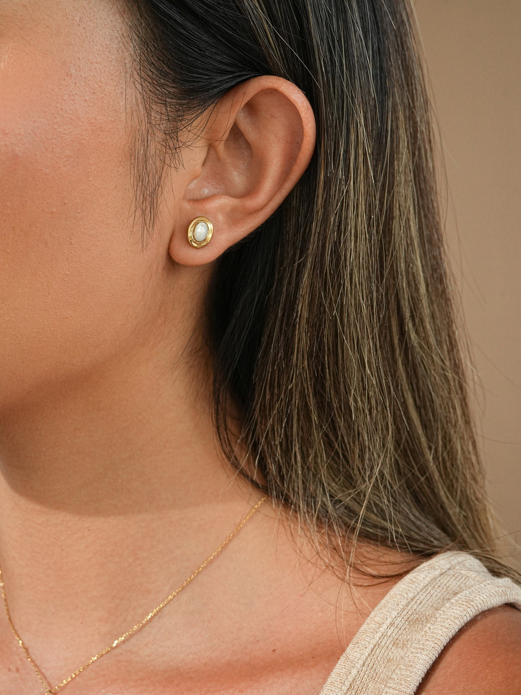 Mother of Pearl Stud Earrings