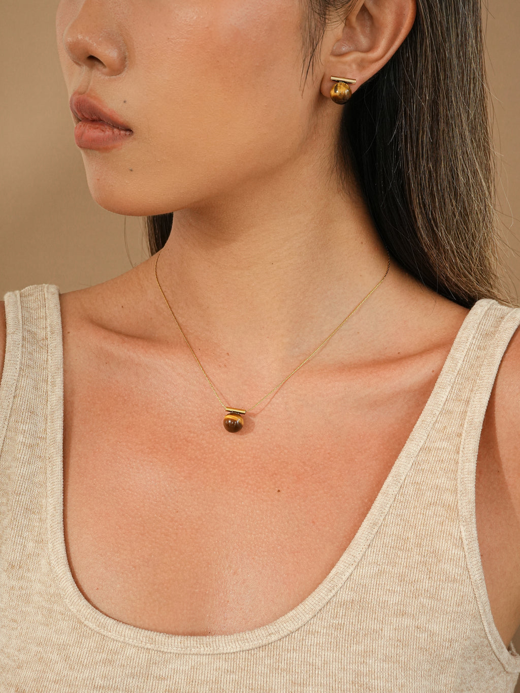 Tiger Eye Bar Nacklace