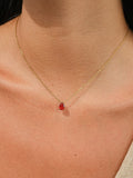 Red Zircon Teardrop Necklace