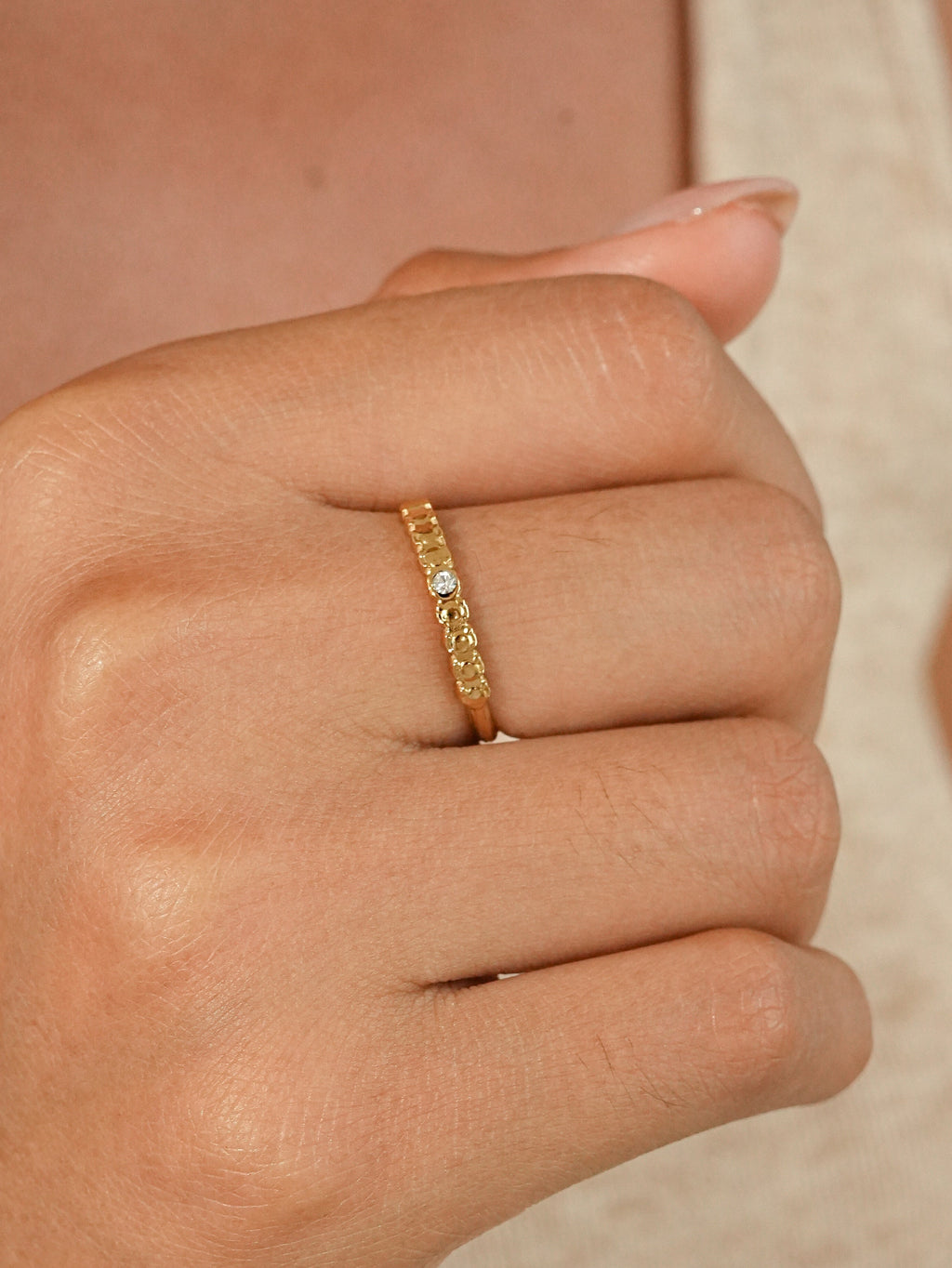 Adjustable Gold Zircon Band Ring