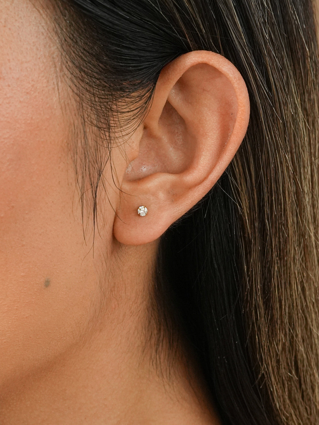 Gold Zircon Stud Earrings