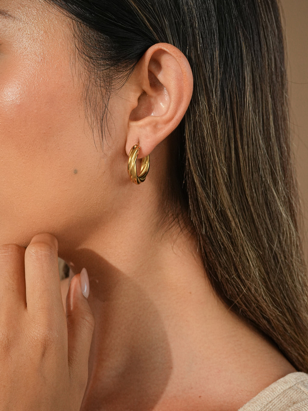 Gold Chunky Hoop Earrings