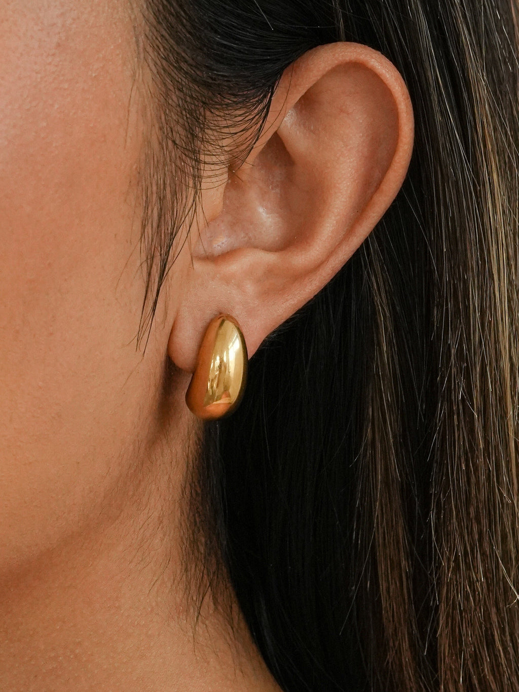 Gold Minimalist Chunky Stud Earrings