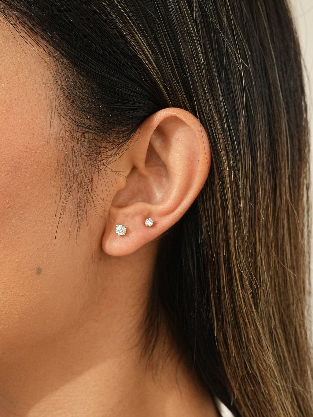 Moissanite Solitaire Stud Earrings