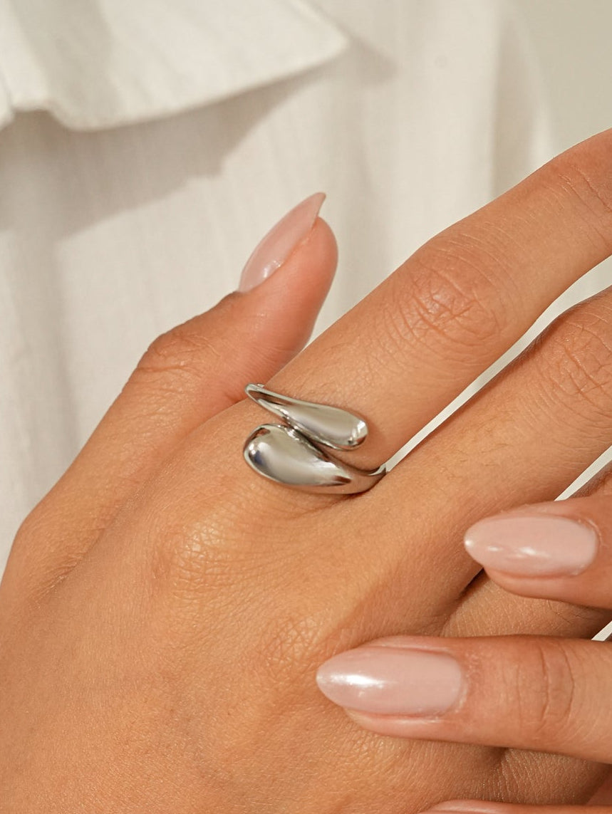 Silver Organic Open Ring