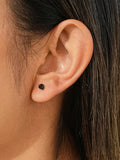 Black Agate Stud Earrings