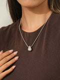 Silver Water Drop Long Necklace